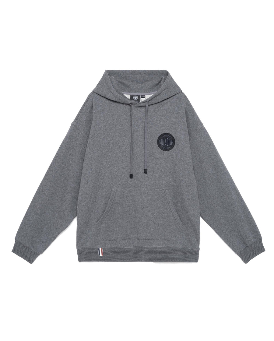 107779-036 | MEN'S PALLADIUM LOGO LOOSE FIT COTTON HOODIE | IRON GATE