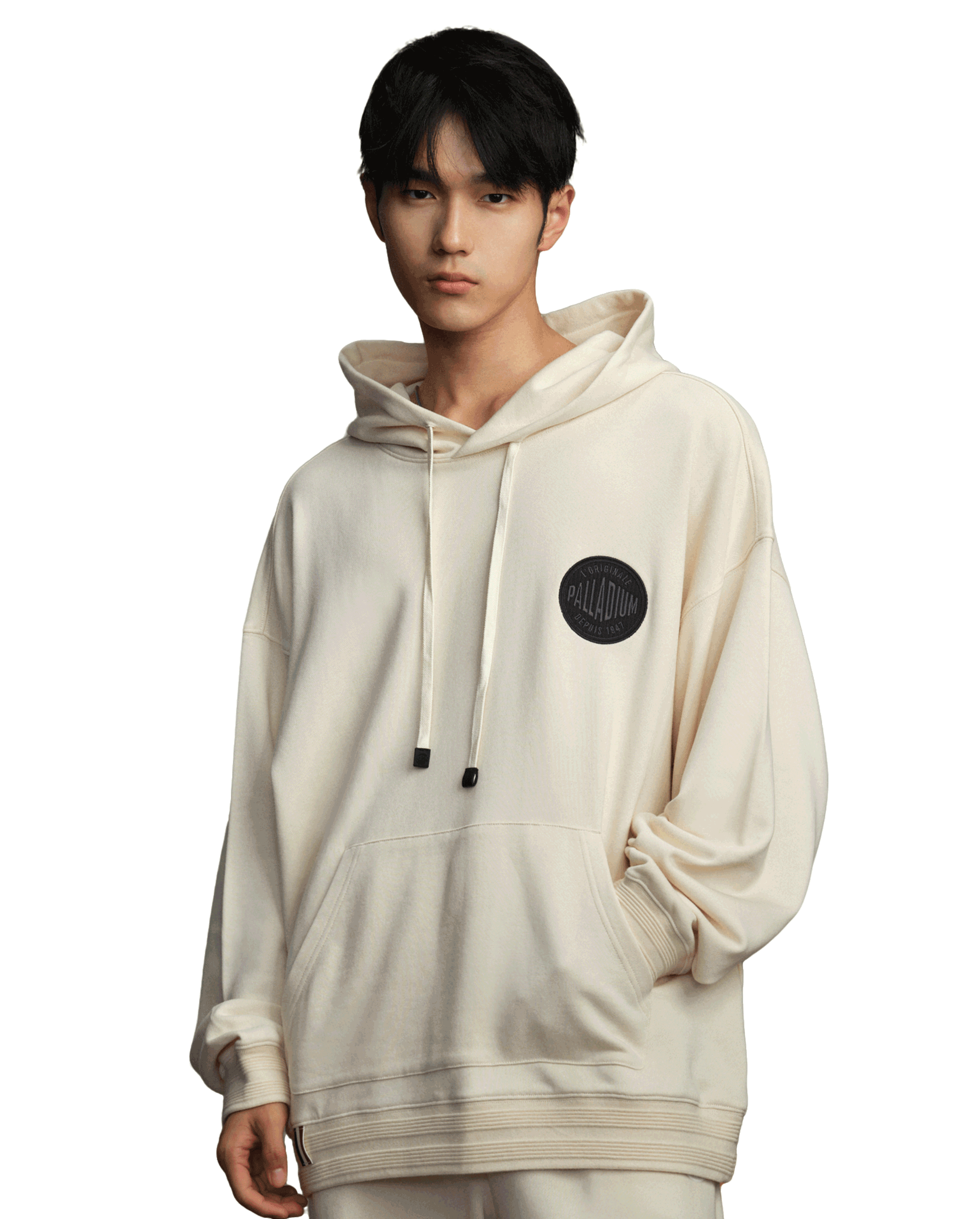 107779-295 | MEN'S PALLADIUM LOGO LOOSE FIT COTTON HOODIE | BIRCH