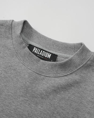 108459-034 | MEN'S PALLADIUM LOGO LOOSE FIT COTTON SWEATSHIRT | HEATHER GREY