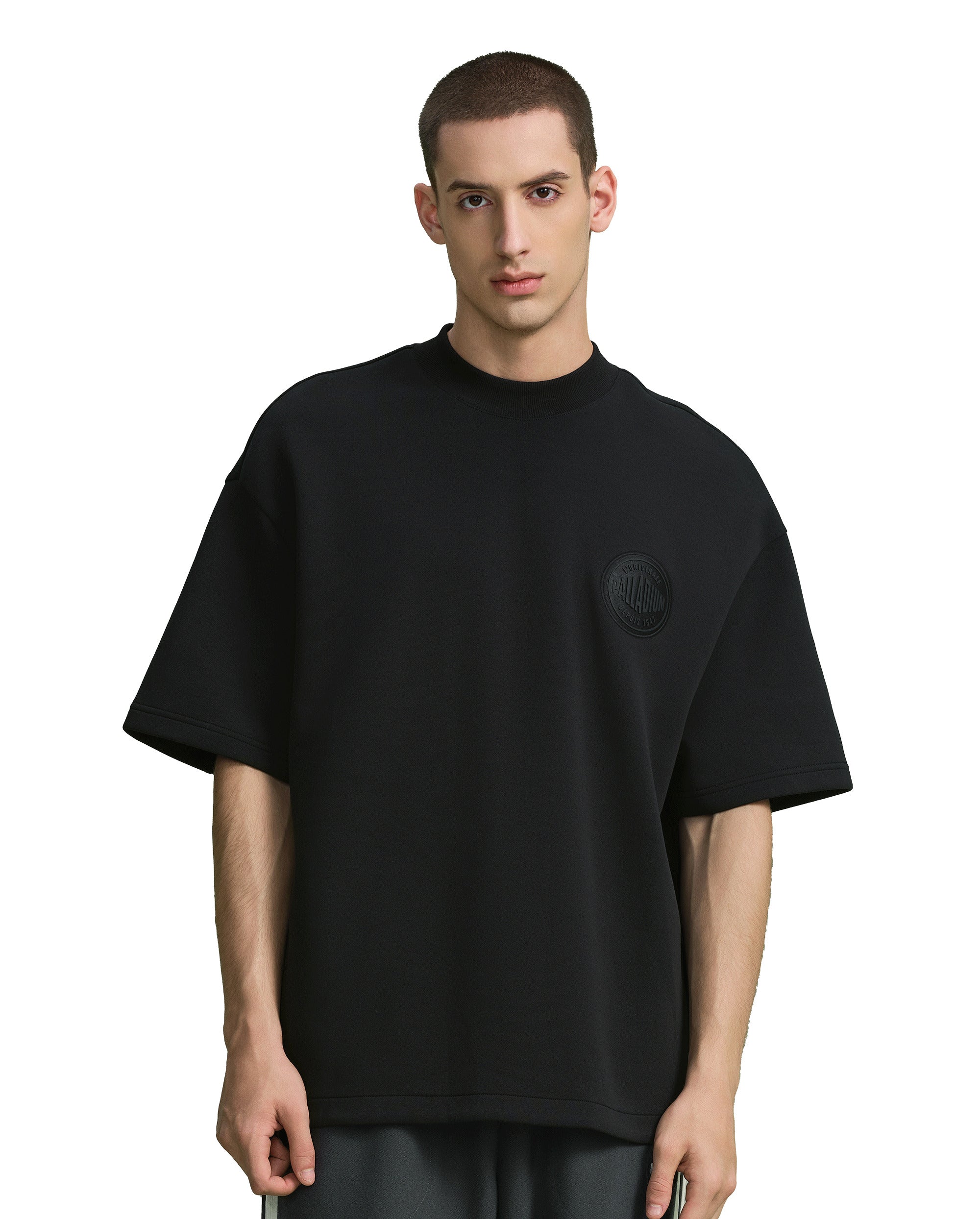 108835-032 | MEN'S PALLADIUM LOGO LOOSE FIT T-SHIRT | LEAD BLACK