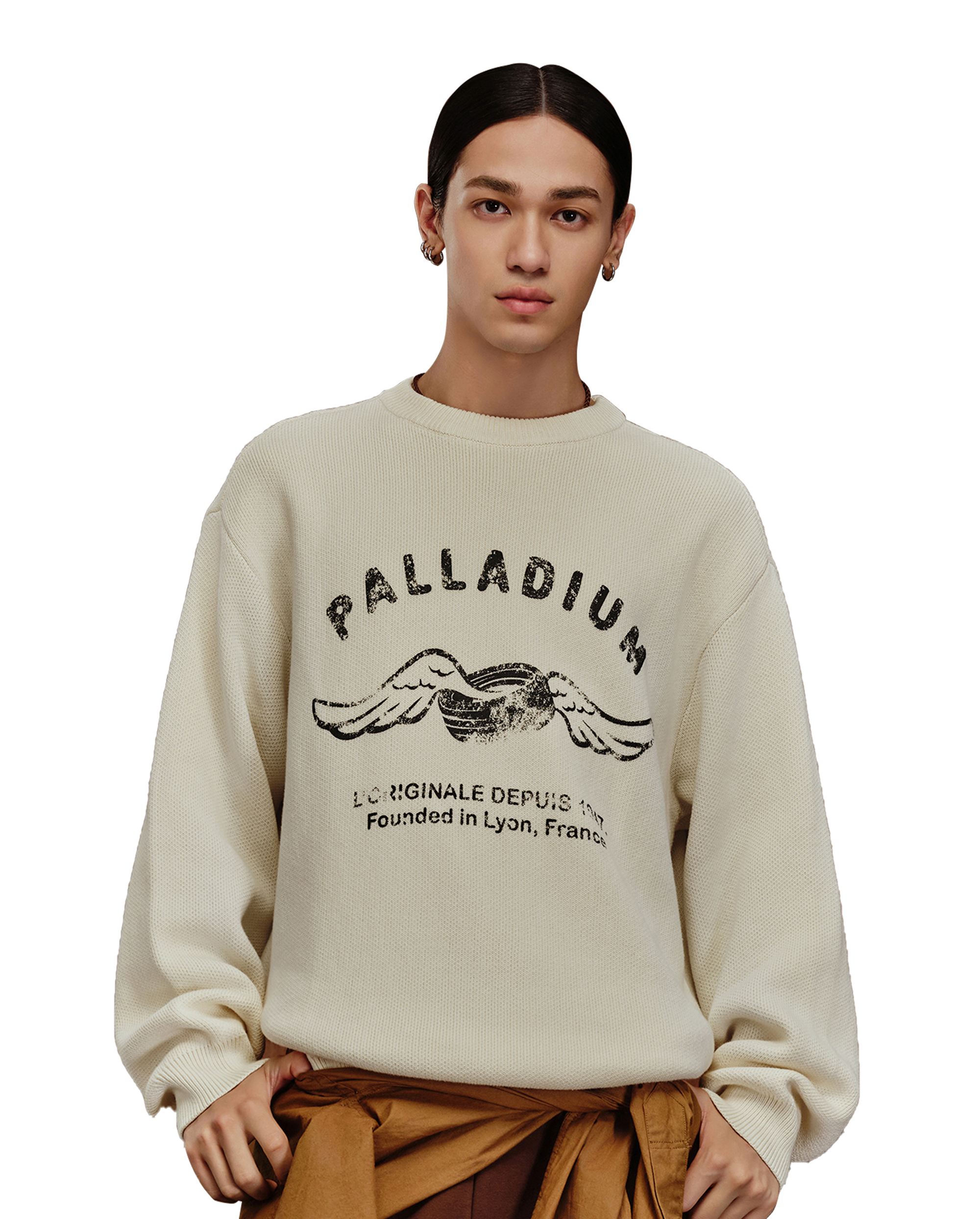108847-017 | MEN'S PALLADIUM LOGO COTTON SWEATER | TURTLEDOVE