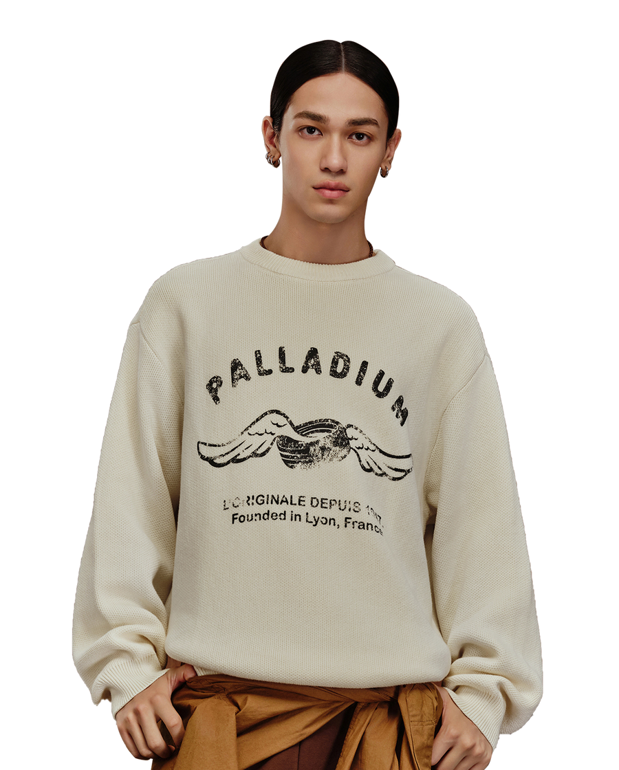 108847-017 | MEN'S PALLADIUM LOGO COTTON SWEATER | TURTLEDOVE