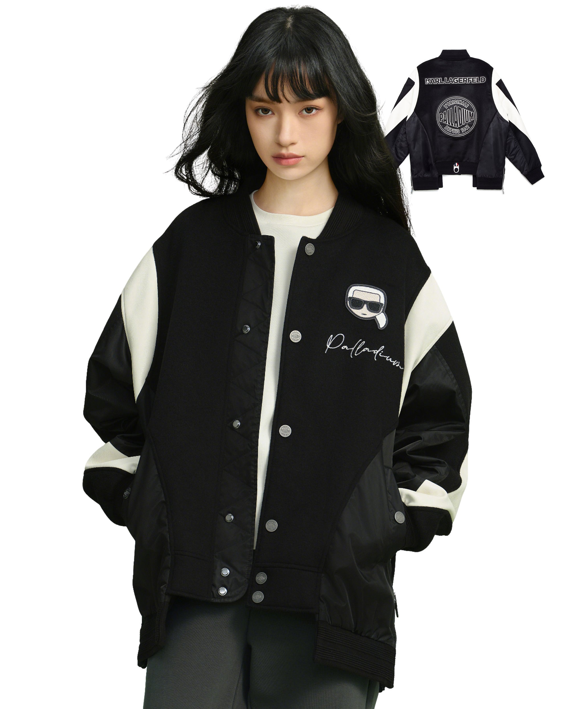 109234-032 | MEN'S PALLADIUM X KARL LAGERFELD JACKET | LEAD BLACK