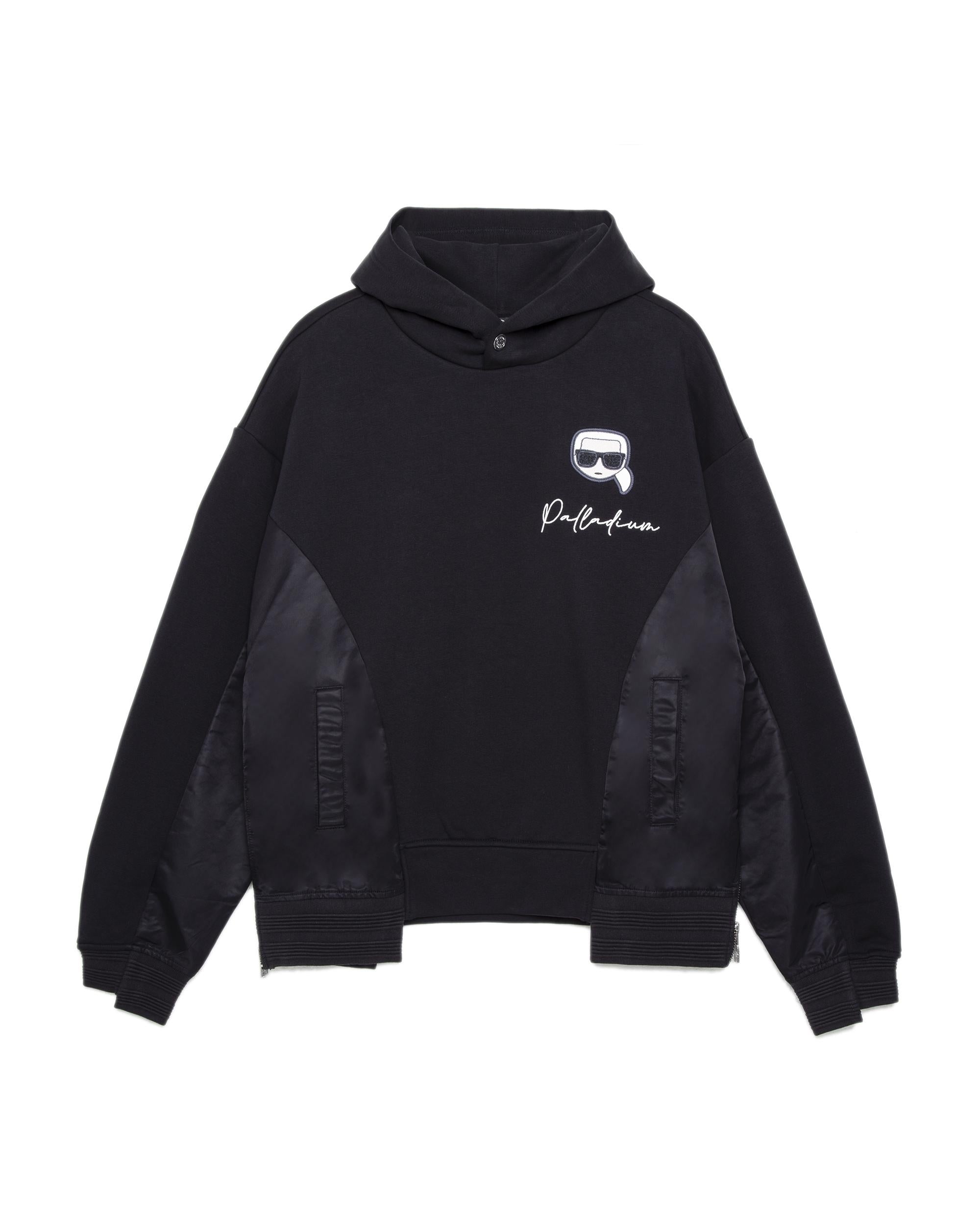 109236-032 | MEN'S PALLADIUM X KARL LAGERFELD LOOSE FIT HOODIE | LEAD BLACK
