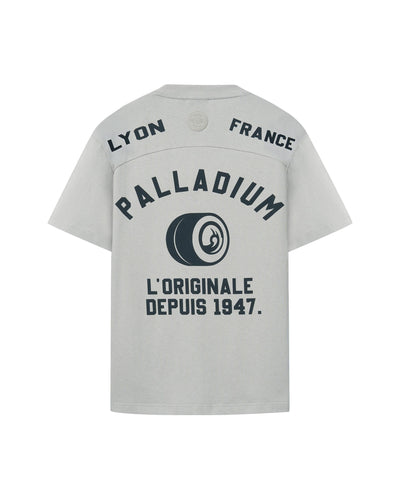 109644-031 | MEN'S HERITAGE PALLADIUM LOGO LOOSE FIT COTTON T-S | FLINT GRAY