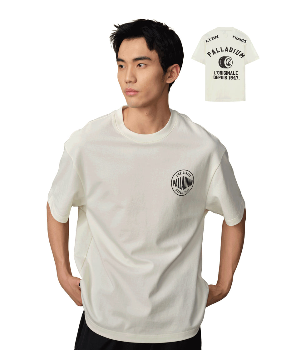 109644-232 | MEN'S HERITAGE PALLADIUM LOGO LOOSE FIT COTTON T-S | VANILLA ICE