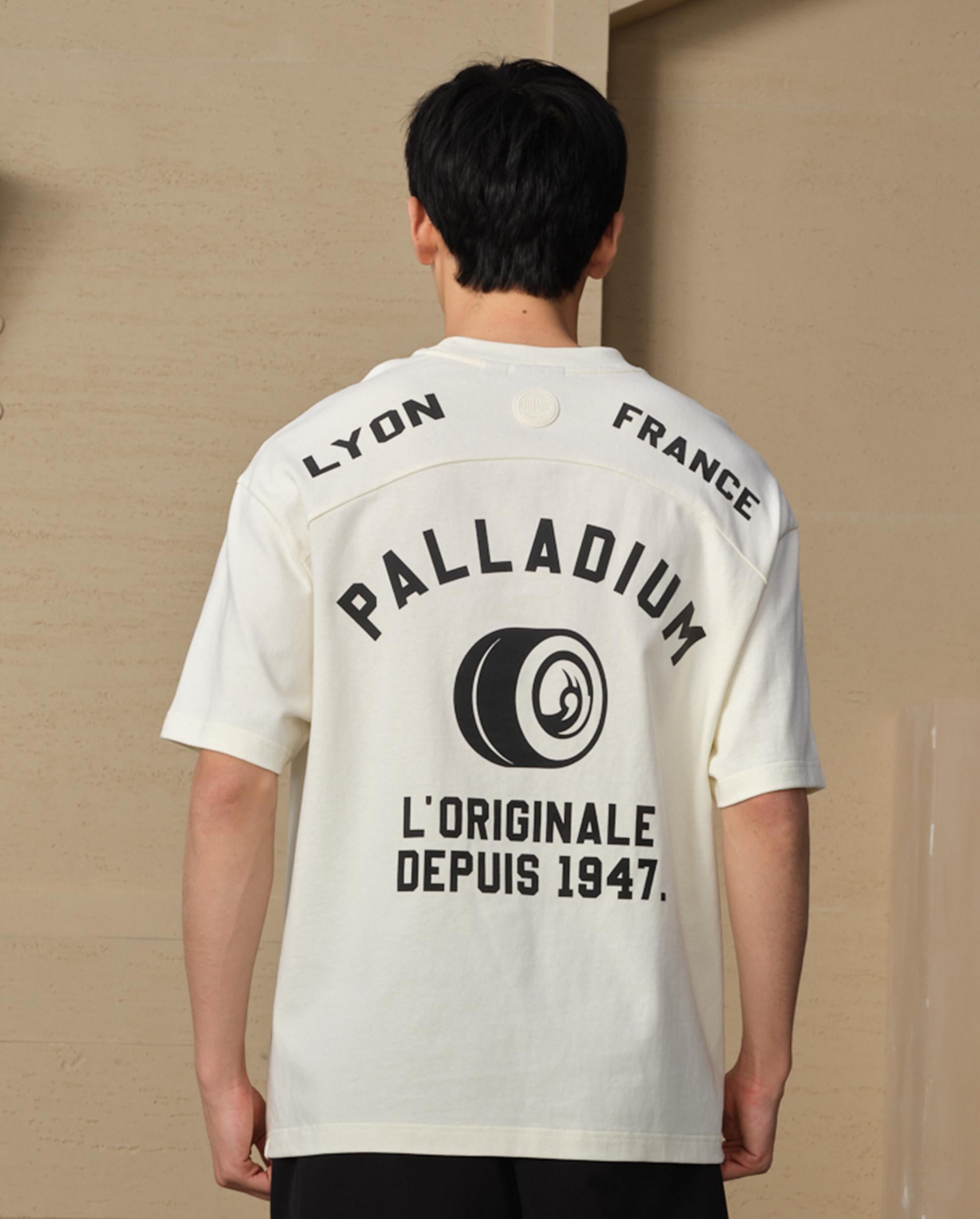 109644-232 | MEN'S HERITAGE PALLADIUM LOGO LOOSE FIT COTTON T-S | VANILLA ICE