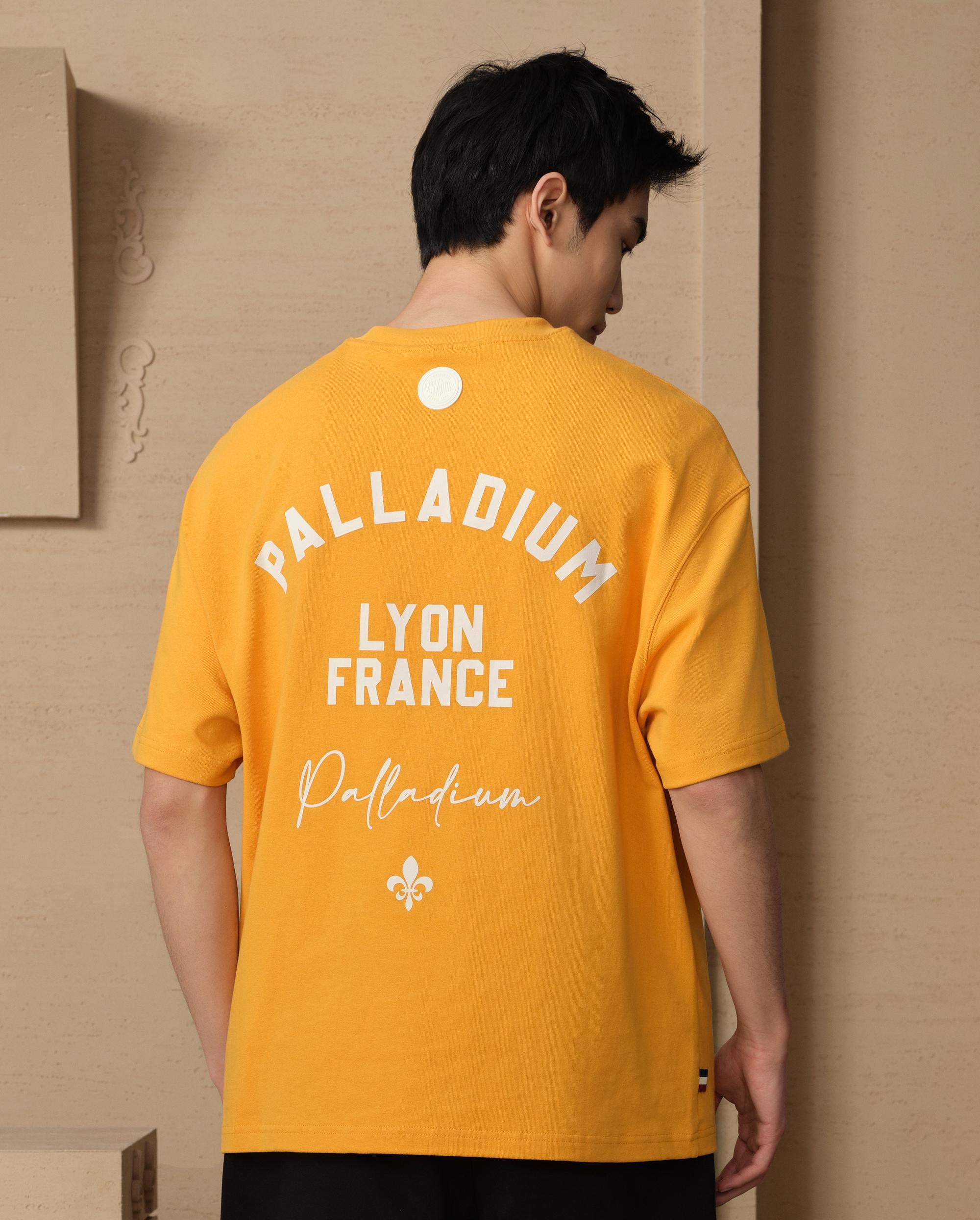 109647-706 | MEN'S VINTAGE PALLADIUM LOGO LOOSE FIT COTTON T-SH | SUNFLOWER