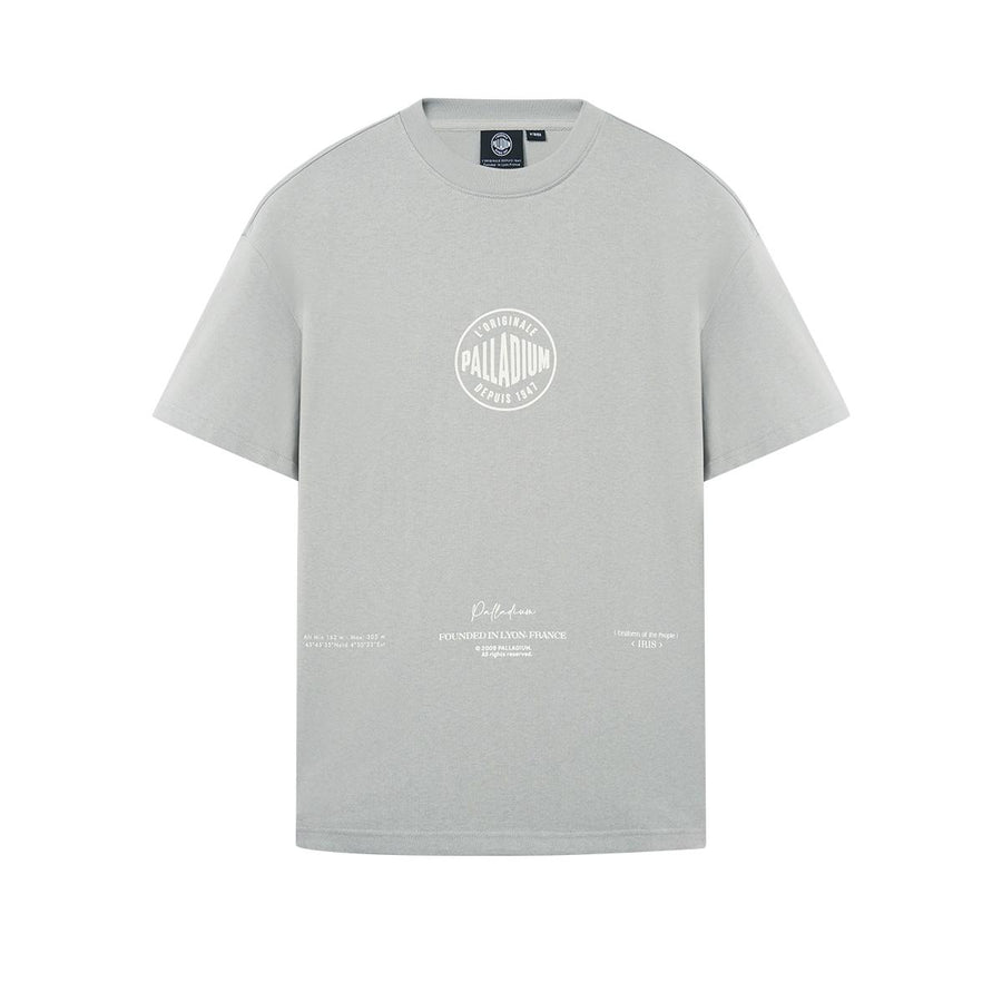 109648-031 | MEN'S VINTAGE PALLADIUM LOGO LOOSE FIT COTTON T-SH | FLINT GRAY