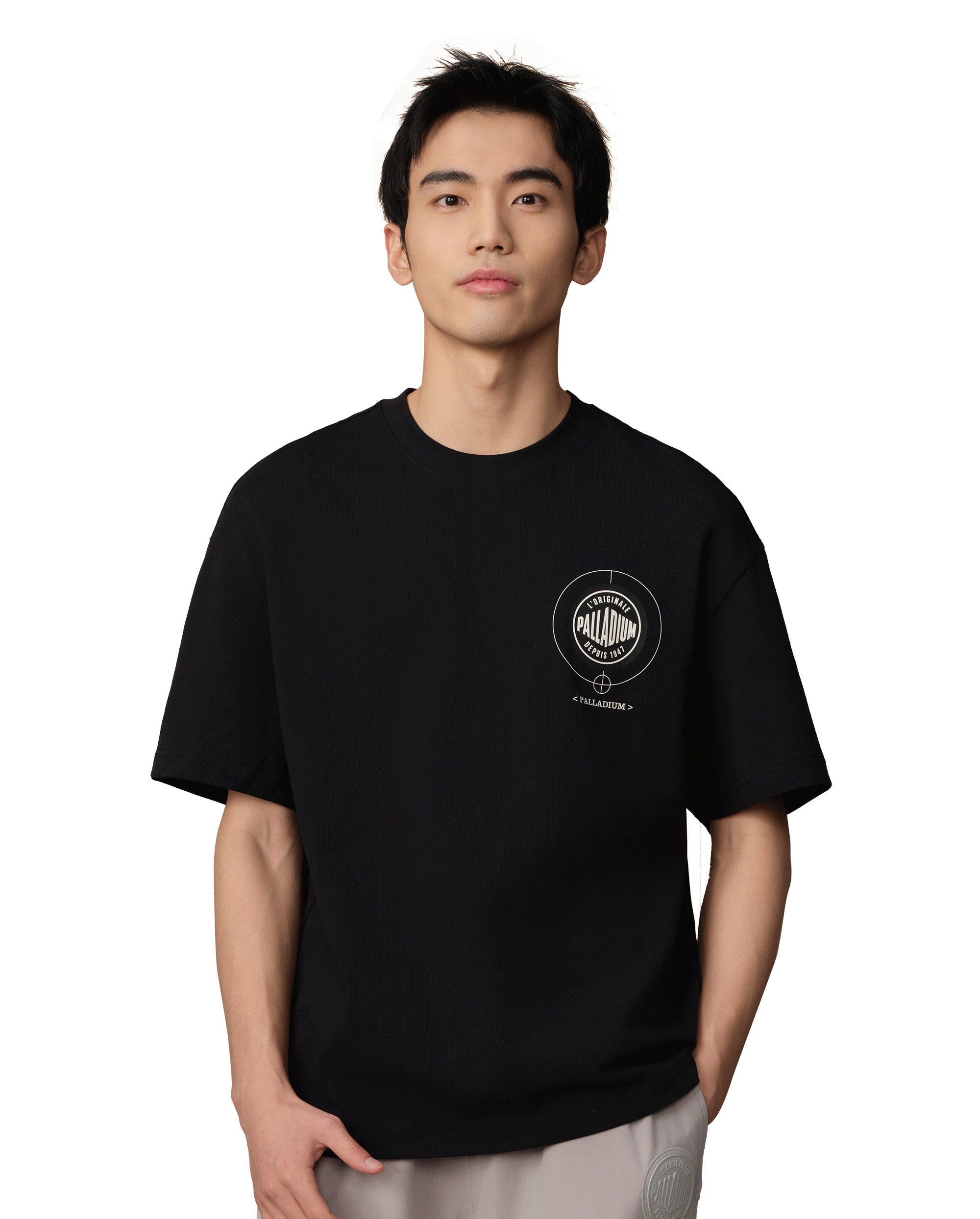 109649-032 | MEN'S PALLADIUM LOGO LOOSE FIT COTTON T-SHIRT | TAP SHOE