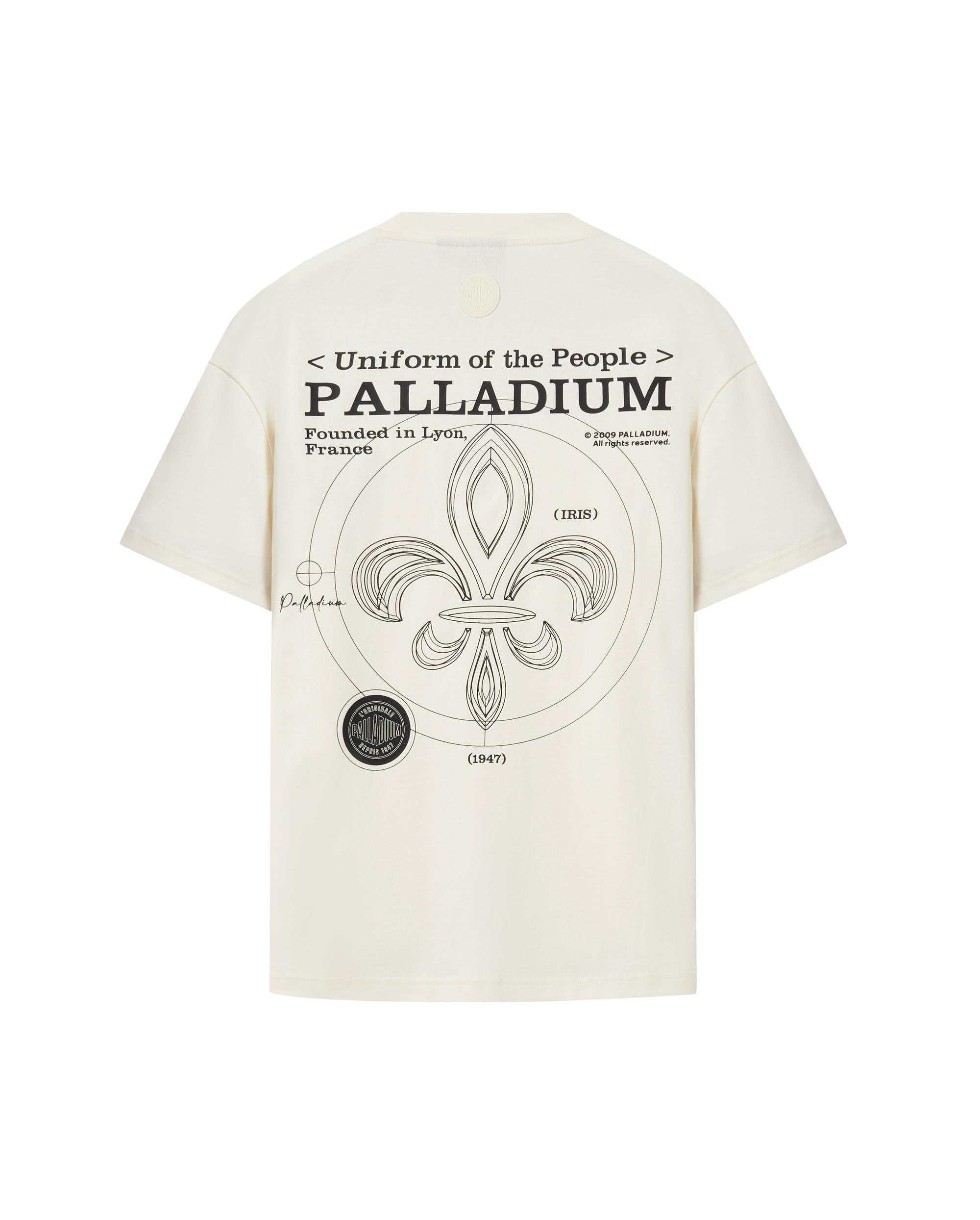 109649-262 | MEN'S PALLADIUM LOGO LOOSE FIT COTTON T-SHIRT | MARSHMALLOW