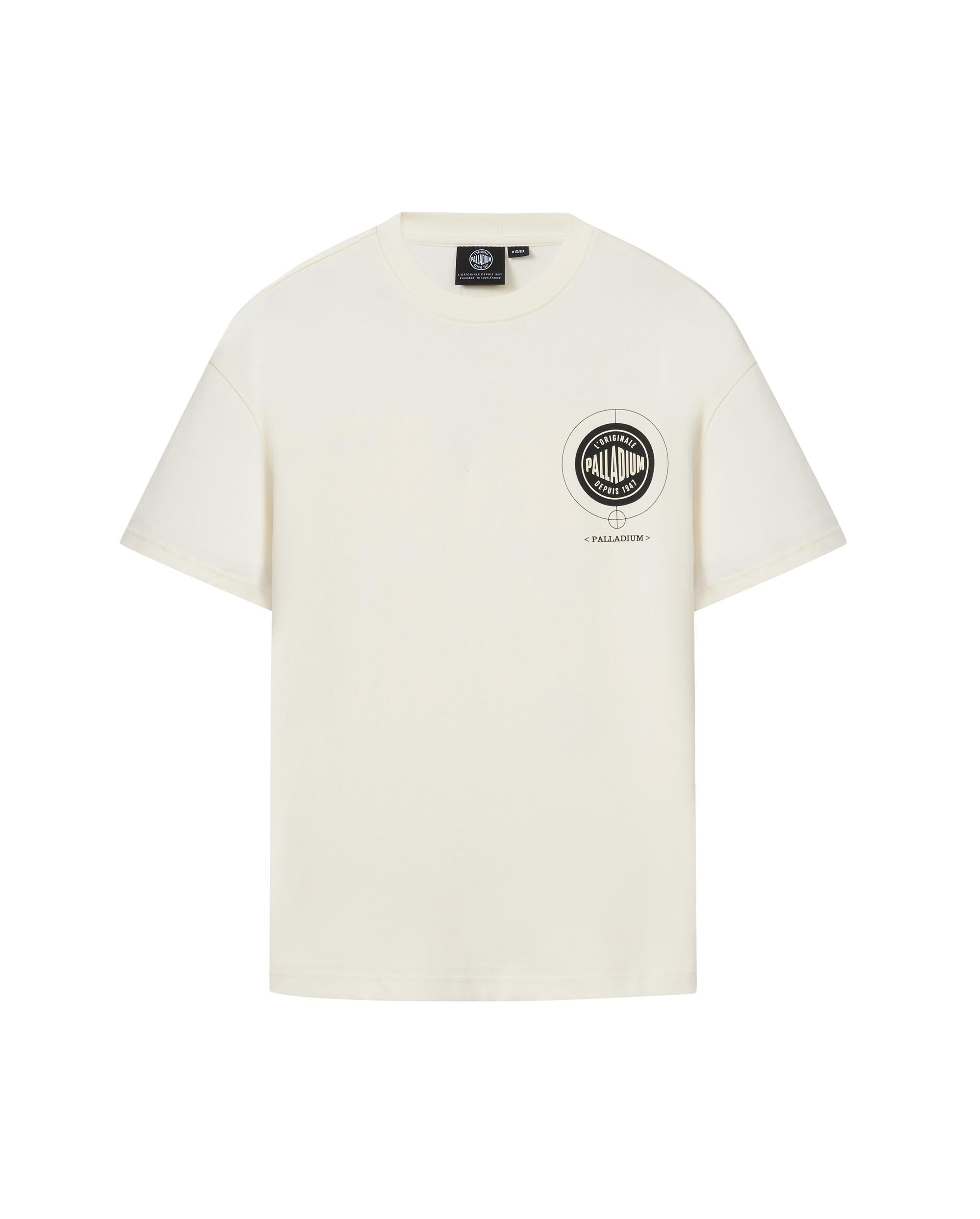 109649-262 | MEN'S PALLADIUM LOGO LOOSE FIT COTTON T-SHIRT | MARSHMALLOW