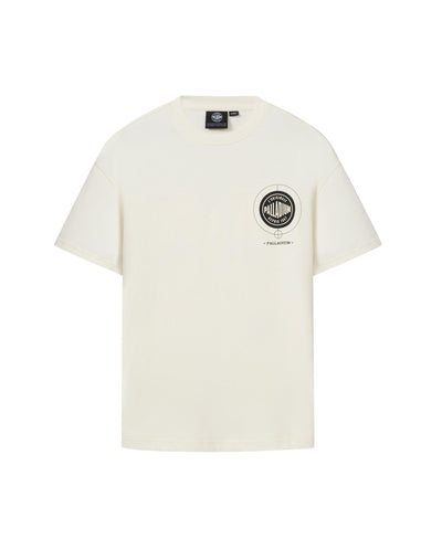 109649-262 | MEN'S PALLADIUM LOGO LOOSE FIT COTTON T-SHIRT | MARSHMALLOW