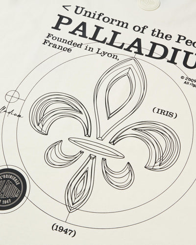 109649-262 | MEN'S PALLADIUM LOGO LOOSE FIT COTTON T-SHIRT | MARSHMALLOW