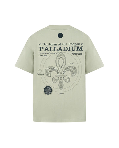 109649-354 | MEN'S PALLADIUM LOGO LOOSE FIT COTTON T-SHIRT | SEAGRASS