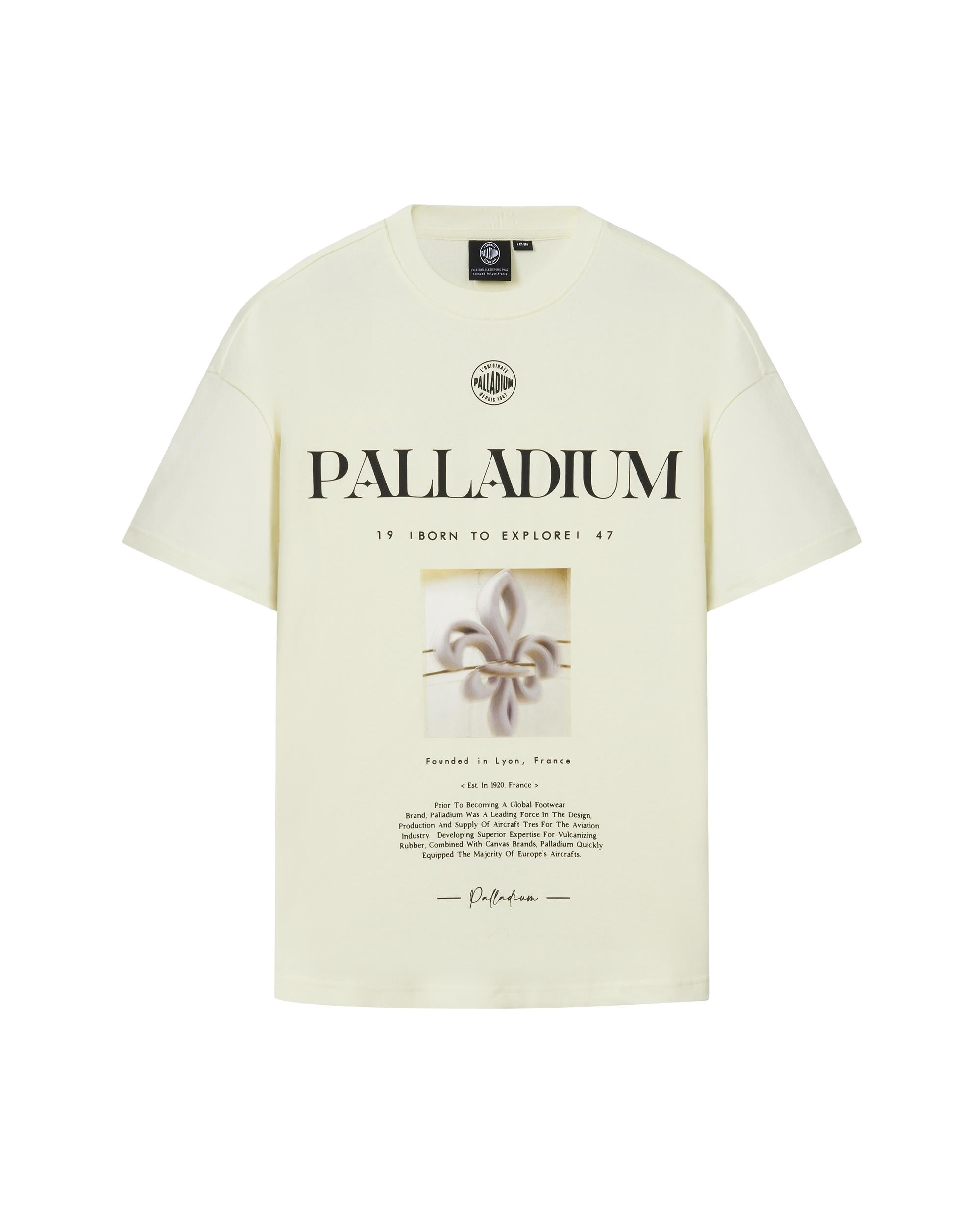 109650-232 | MEN'S IRIS THEME PRINTED LOOSE FIT COTTON T-SHIRT | VANILLA ICE