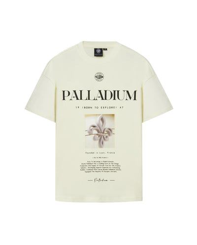 109650-232 | MEN'S IRIS THEME PRINTED LOOSE FIT COTTON T-SHIRT | VANILLA ICE