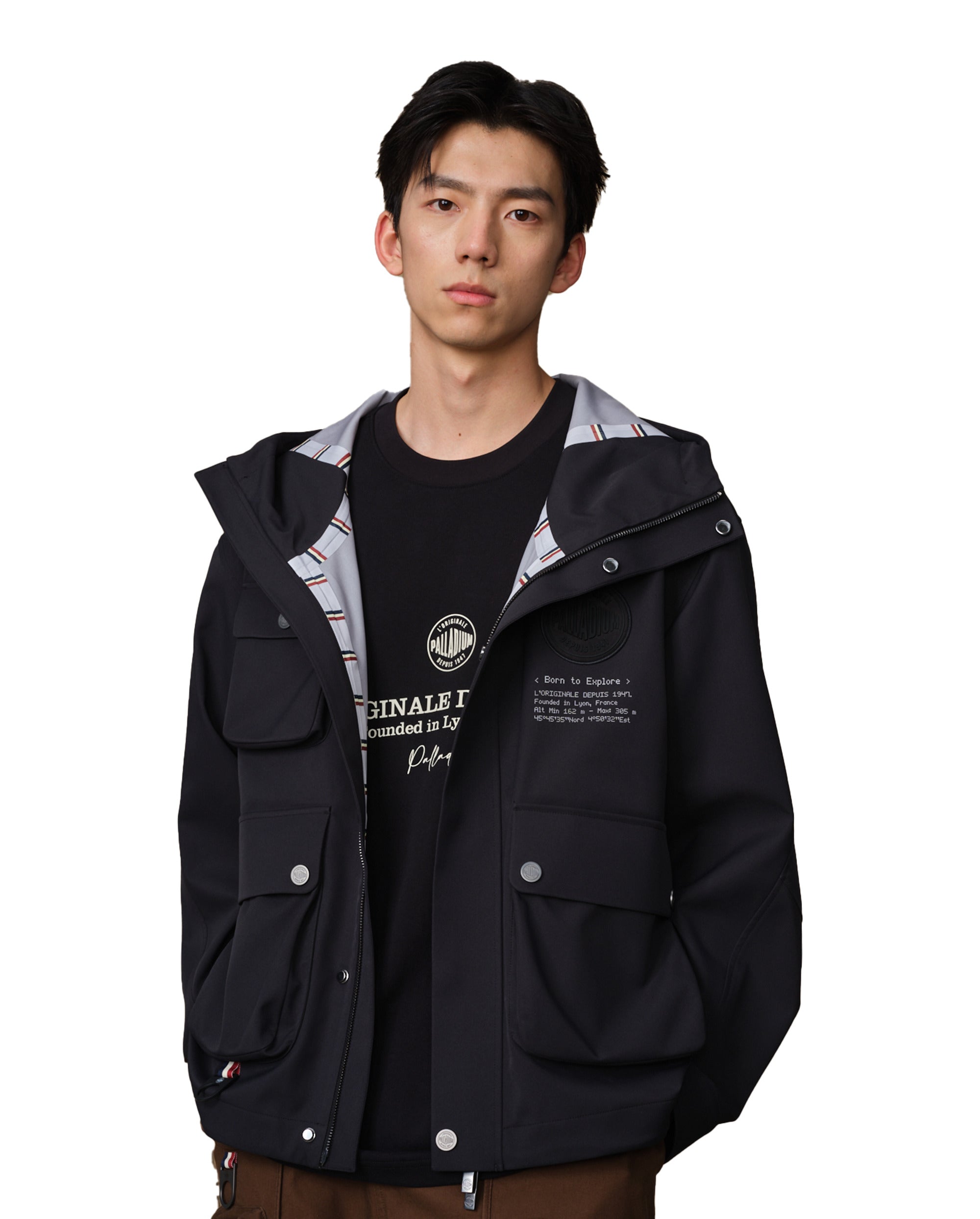 109663-032 | MEN'S PALLADIUM LOGO HOODED JACKET | TAP SHOE