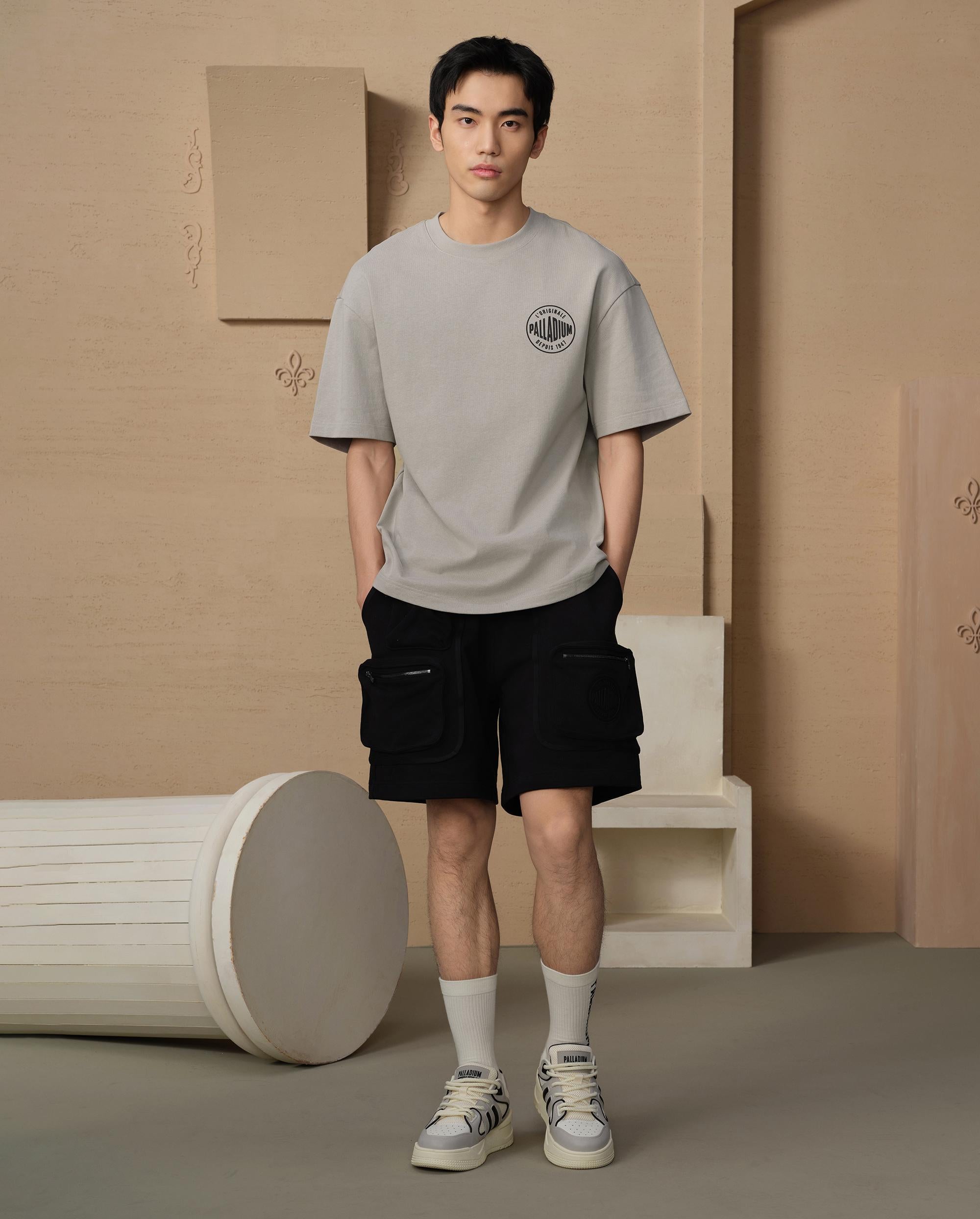 109686-032 | MEN'S PALLADIUM LOGO COTTON CARGO SHORTS | TAP SHOE