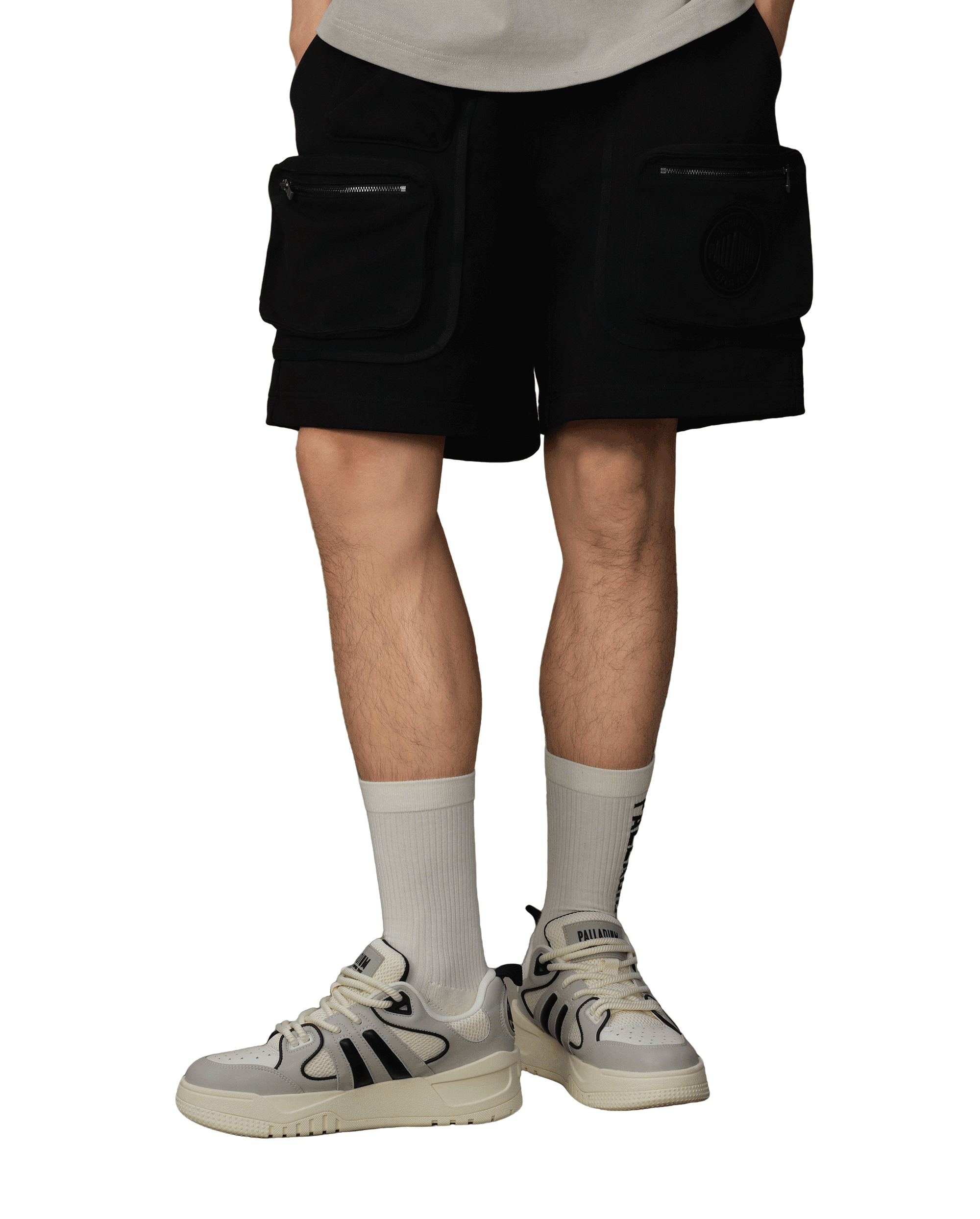 109686-032 | MEN'S PALLADIUM LOGO COTTON CARGO SHORTS | TAP SHOE