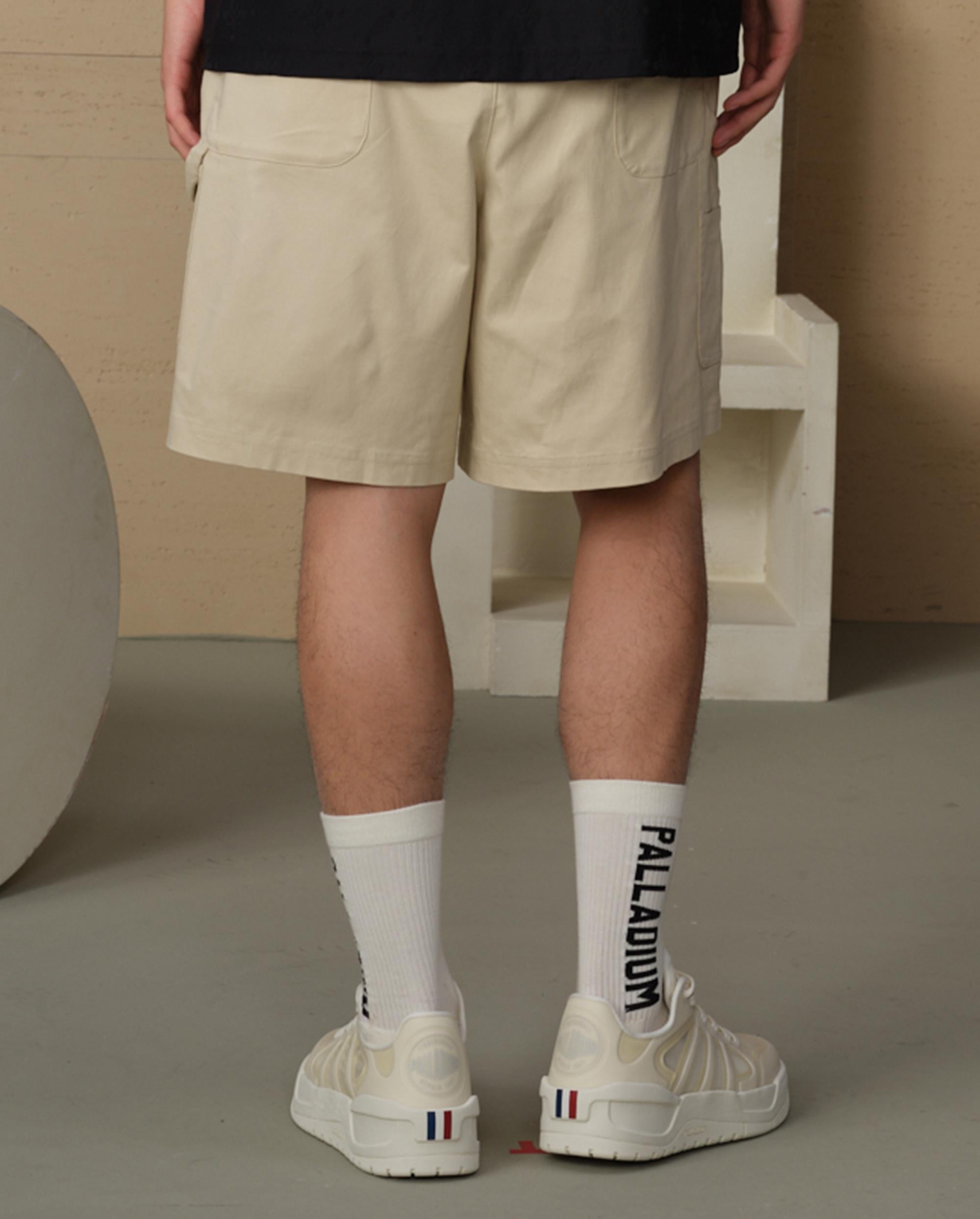 109687-043 | MEN'S PALLADIUM LOGO SHORTS | OYSTER GRAY