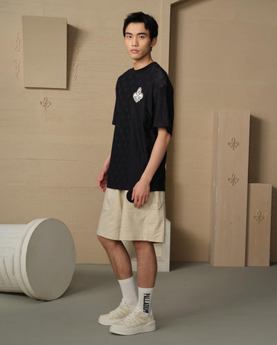 109687-043 | MEN'S PALLADIUM LOGO SHORTS | OYSTER GRAY