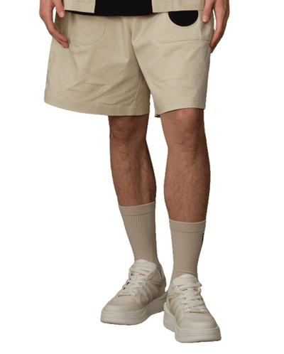 109687-043 | MEN'S PALLADIUM LOGO SHORTS | OYSTER GRAY