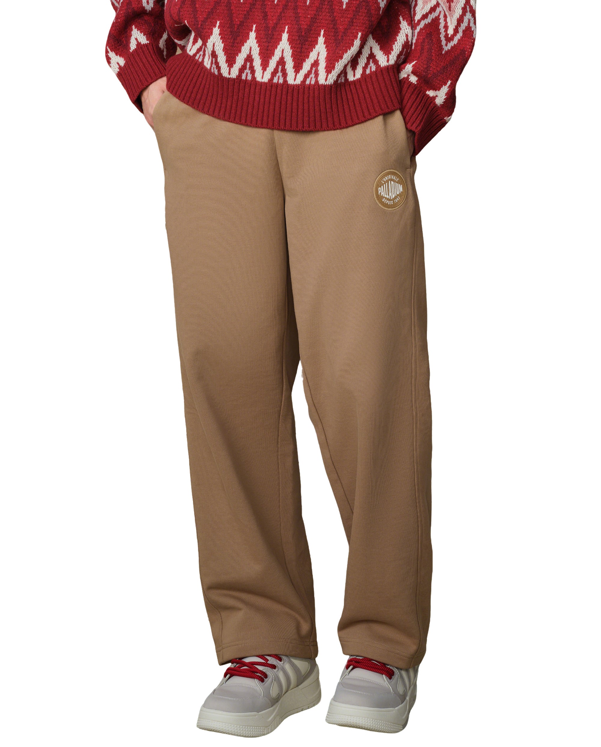 109696-301 | MEN'S PALLADIUM LOGO LOOSE FIT COTTON PANTS | PETRIFIED OAK