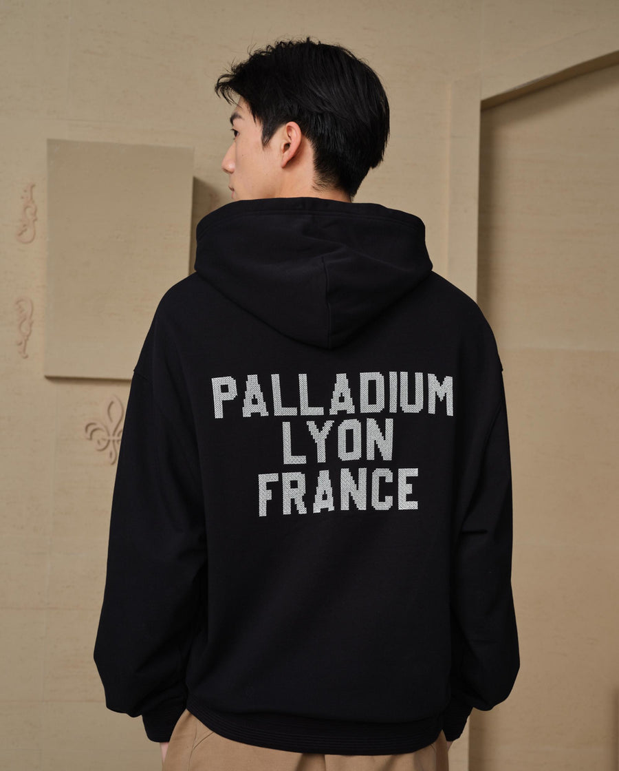 109712-032 | MEN'S PALLADIUM LOGO LOOSE FIT HOODIE | TAP SHOE