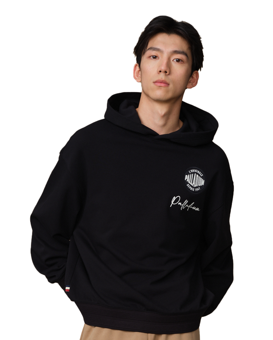 109712-032 | MEN'S PALLADIUM LOGO LOOSE FIT HOODIE | TAP SHOE
