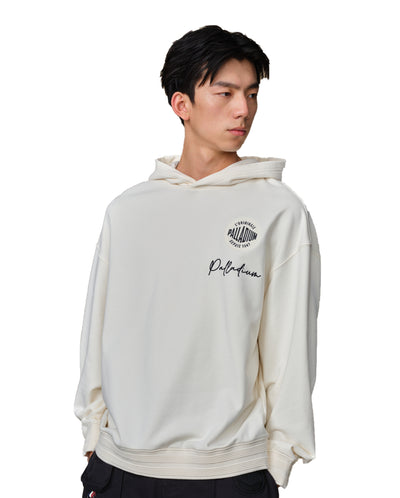 109712-262 | MEN'S PALLADIUM LOGO LOOSE FIT HOODIE | MARSHMALLOW