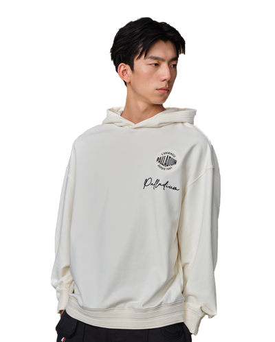 109712-262 | MEN'S PALLADIUM LOGO LOOSE FIT HOODIE | MARSHMALLOW