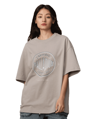 109731-031 | MEN'S PALLADIUM LOGO LOOSE FIT COTTON T-SHIRT | FLINT GRAY