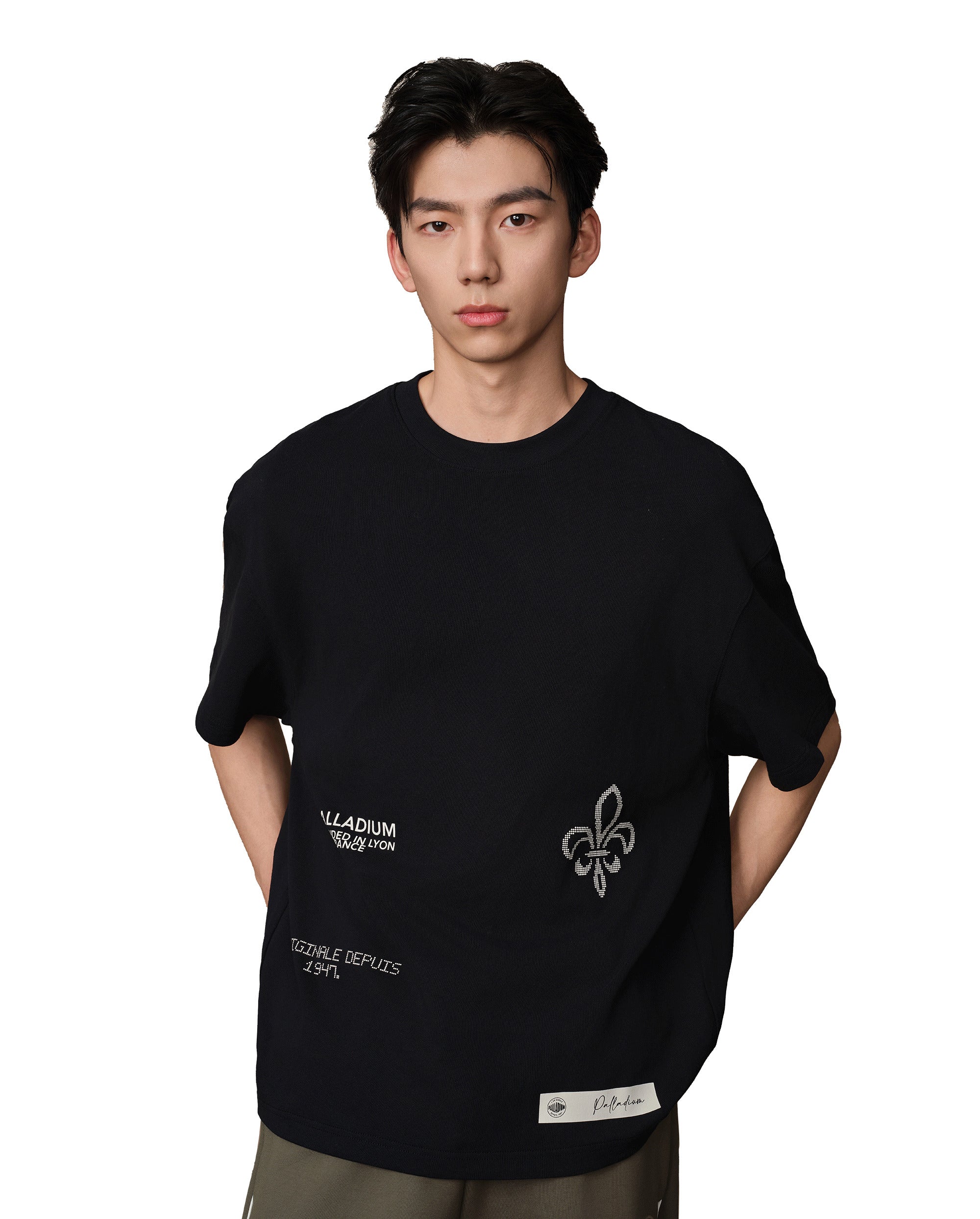 109732-032 | MEN'S PALLADIUM LOGO LOOSE FIT COTTON T-SHIRT | TAP SHOE