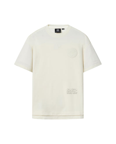 109734-262 | MEN'S PALLADIUM LOGO LOOSE FIT COTTON T-SHIRT | MARSHMALLOW