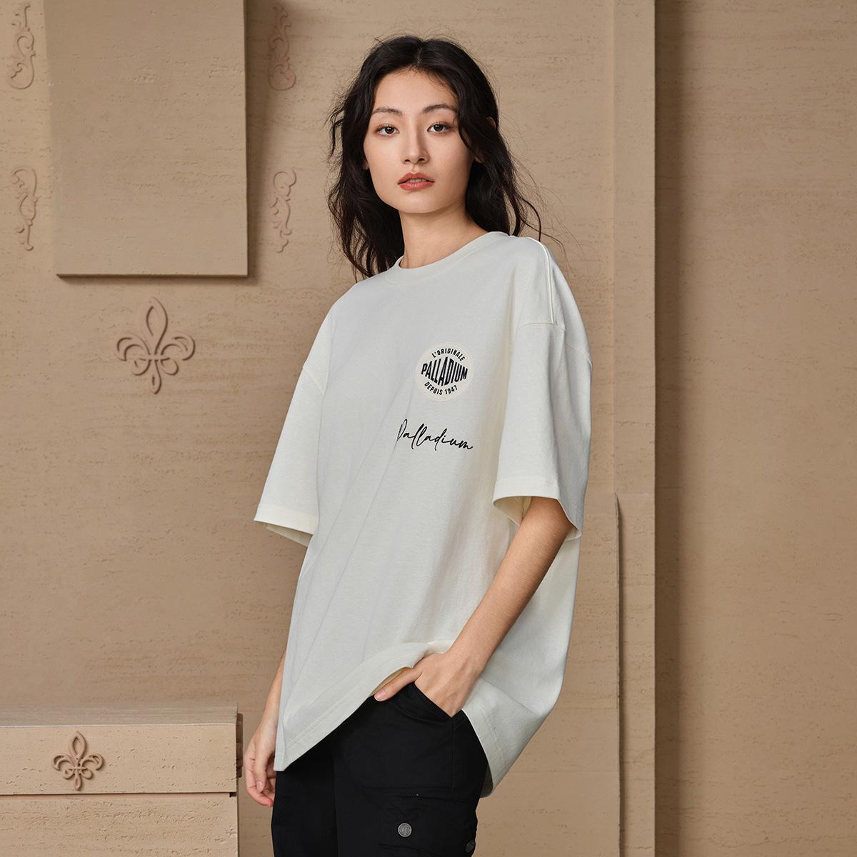 109735-262 | MEN'S VINTAGE PALLADIUM LOGO LOOSE FIT COTTON T-SH | MARSHMALLOW