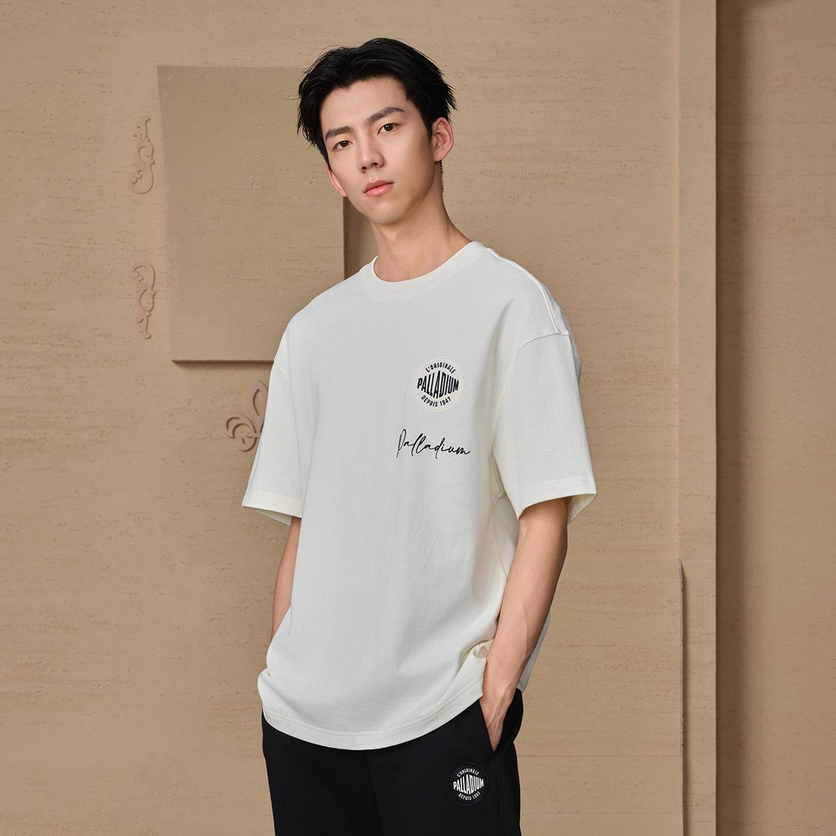 109735-262 | MEN'S VINTAGE PALLADIUM LOGO LOOSE FIT COTTON T-SH | MARSHMALLOW