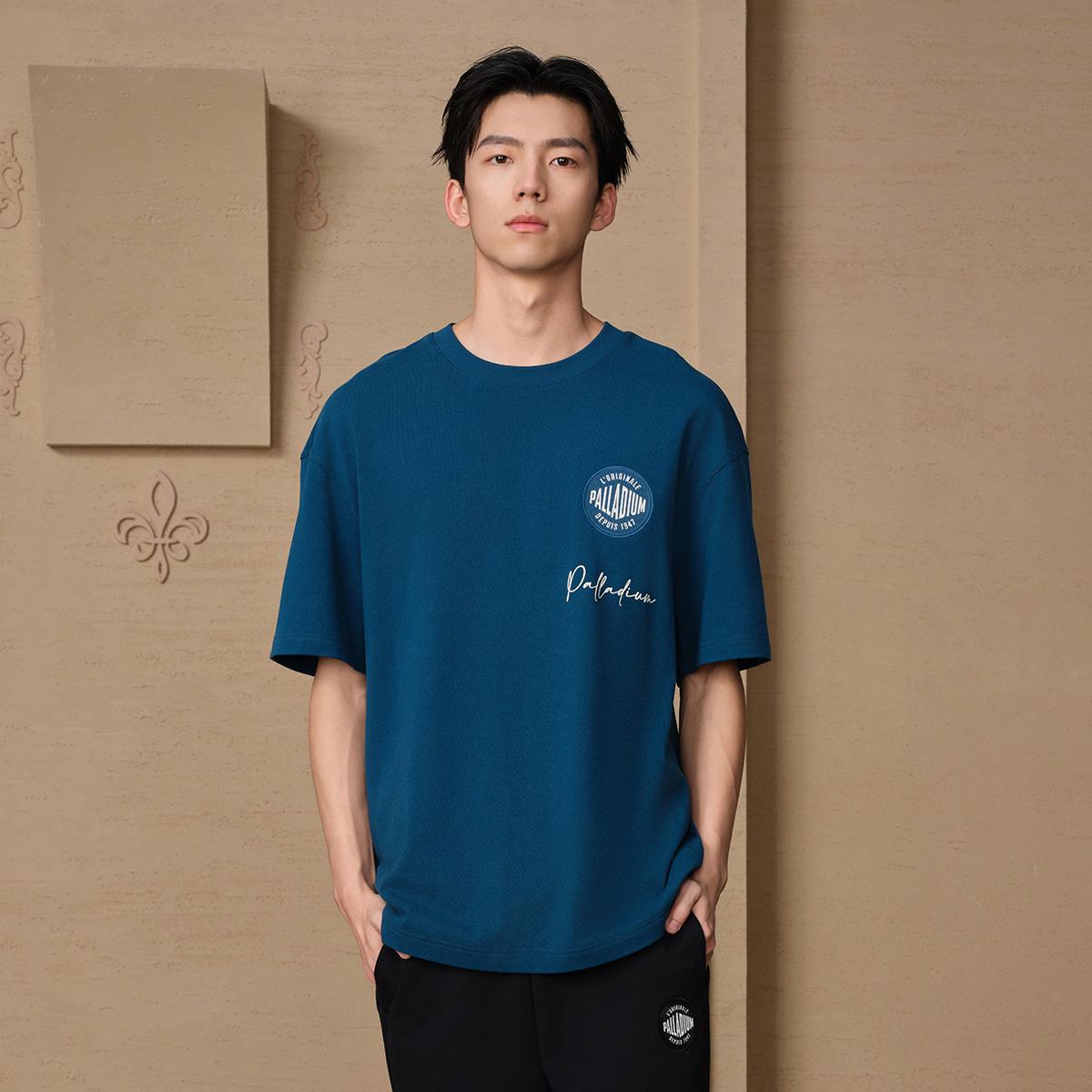 109735-469 | MEN'S VINTAGE PALLADIUM LOGO LOOSE FIT COTTON T-SH | LEGION BLUE