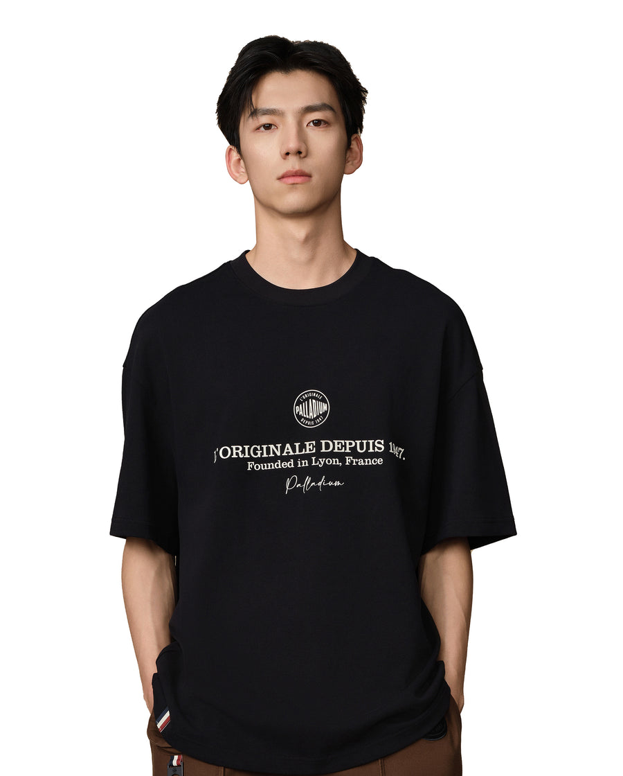 109815-032 | MEN'S PALLADIUM LOGO LOOSE FIT COTTON T-SHIRT | TAP SHOE