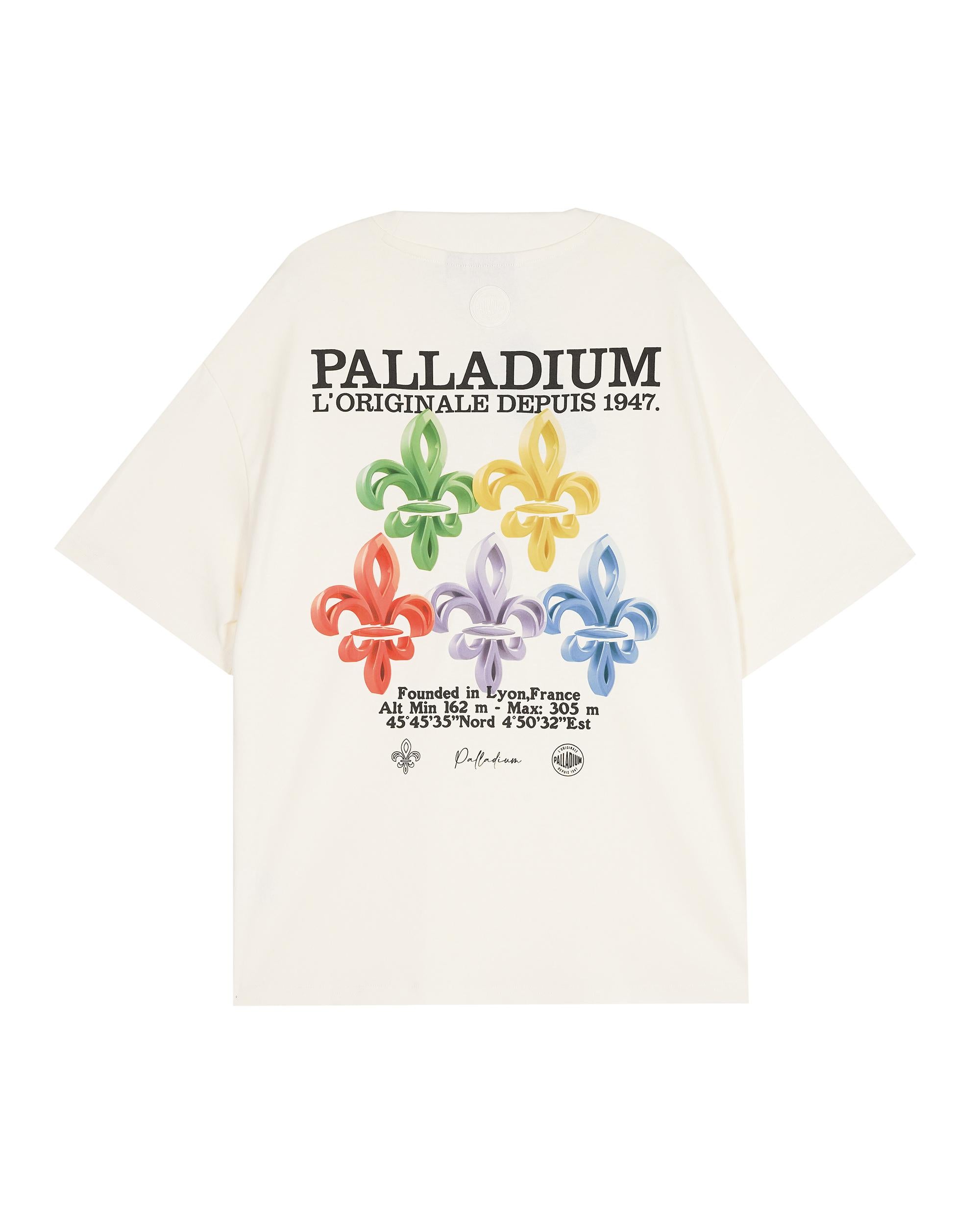 109815-232 | MEN'S PALLADIUM LOGO LOOSE FIT COTTON T-SHIRT | VANILLA ICE
