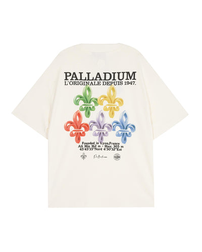 109815-232 | MEN'S PALLADIUM LOGO LOOSE FIT COTTON T-SHIRT | VANILLA ICE