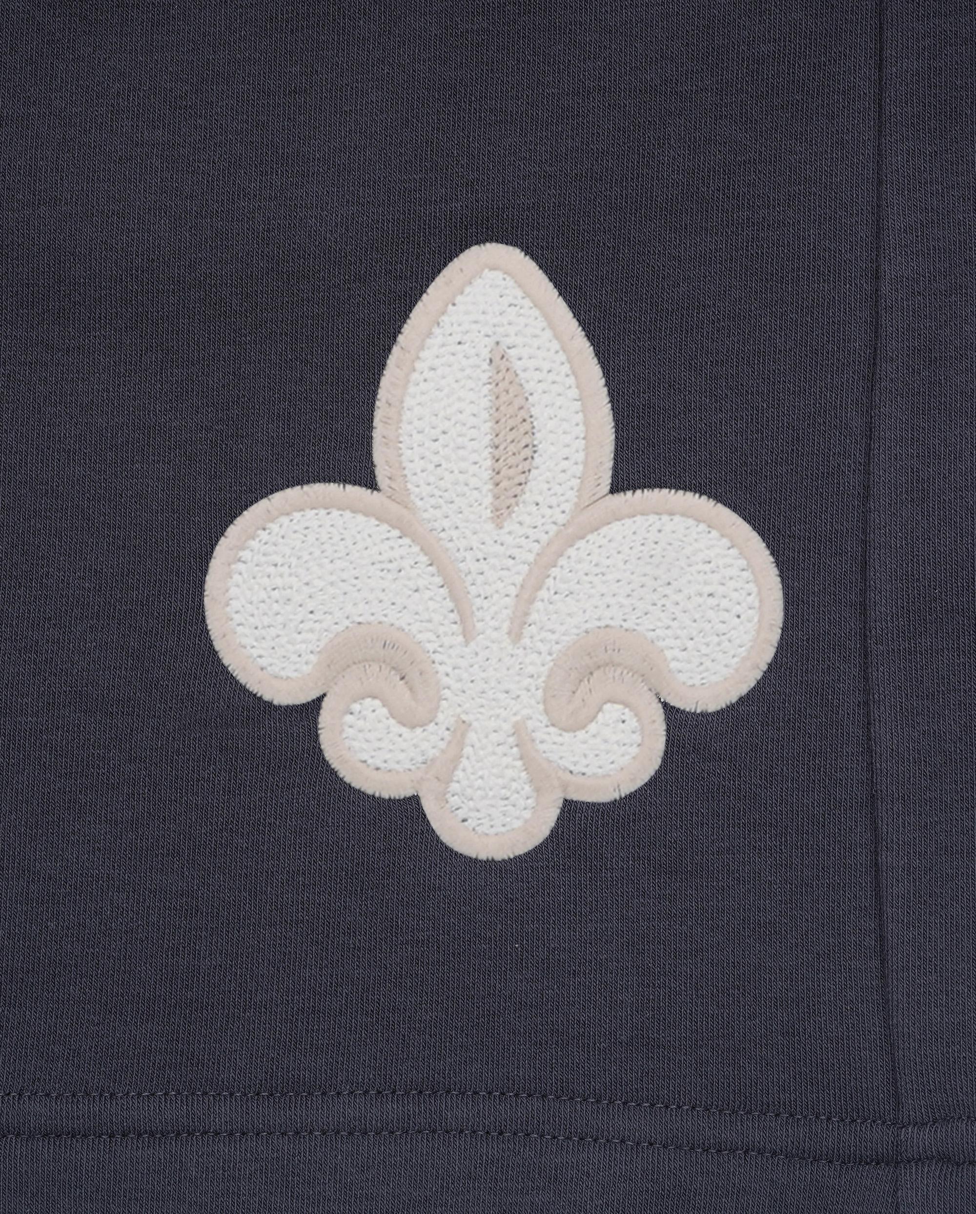 178025-033 | UNISEX EMBROIDERED IRIS LOGO SHORTS | BLK OYSTER