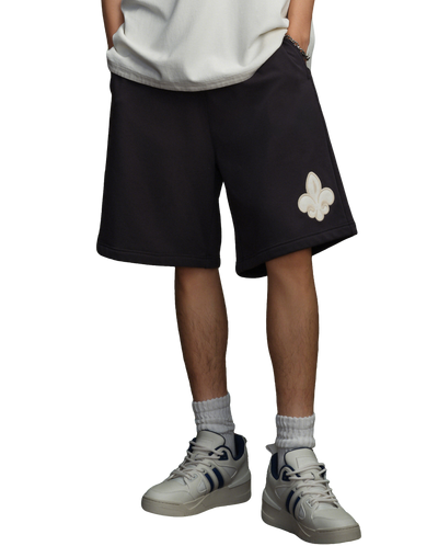 178025-033 | UNISEX EMBROIDERED IRIS LOGO SHORTS | BLK OYSTER