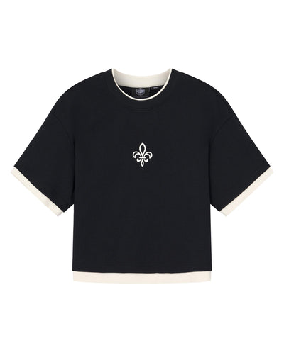 1910439-032 | WOMEN'S IRIS LOGO LAYERED COTTON T-SHIRT | TAP SHOE