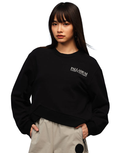 1910443-032 | WOMEN'S PALLADIUM LOGO IRREGULAR HEM SWEATSHIRT | TAP SHOE