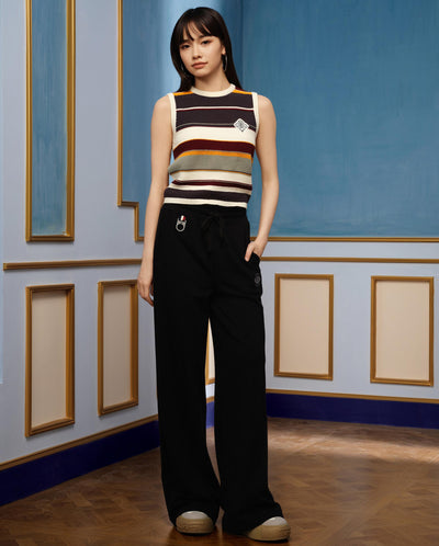 1910444-032 | WOMEN'S PALLADIUM LOGO HIGH WAIST WIDE-LEG PANTS | TAP SHOE