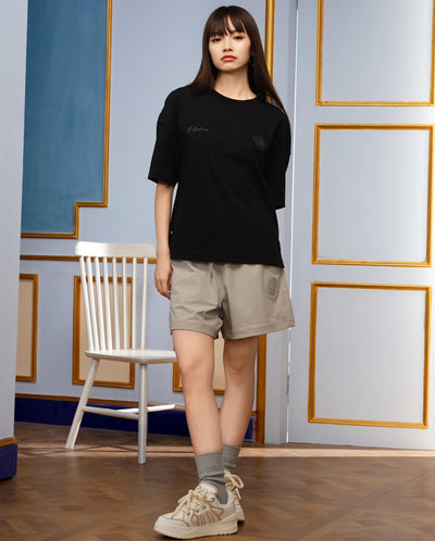 1910469-031 | WOMEN'S PALLADIUM LOGO SHORTS | FLINT GRAY