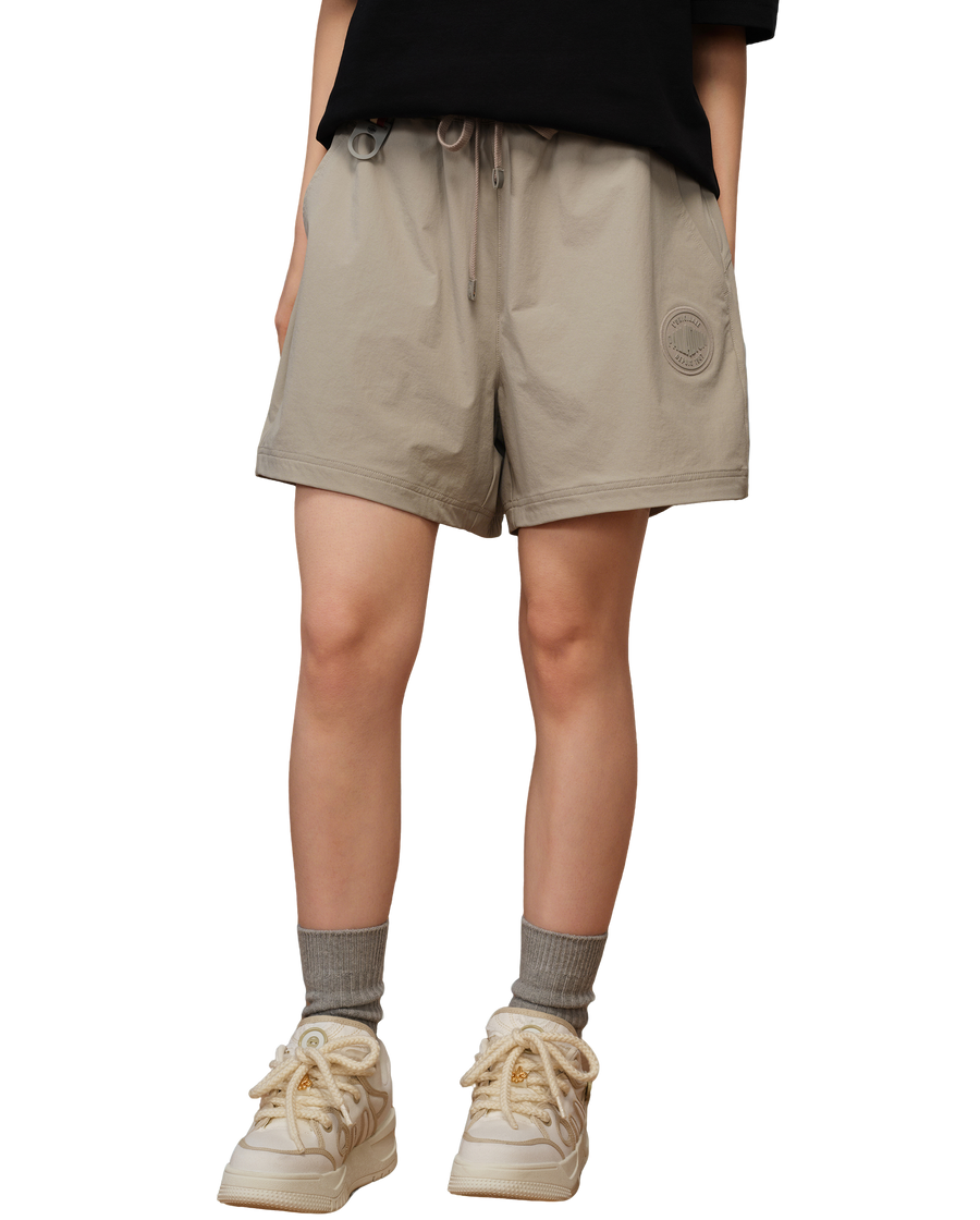 1910469-031 | WOMEN'S PALLADIUM LOGO SHORTS | FLINT GRAY