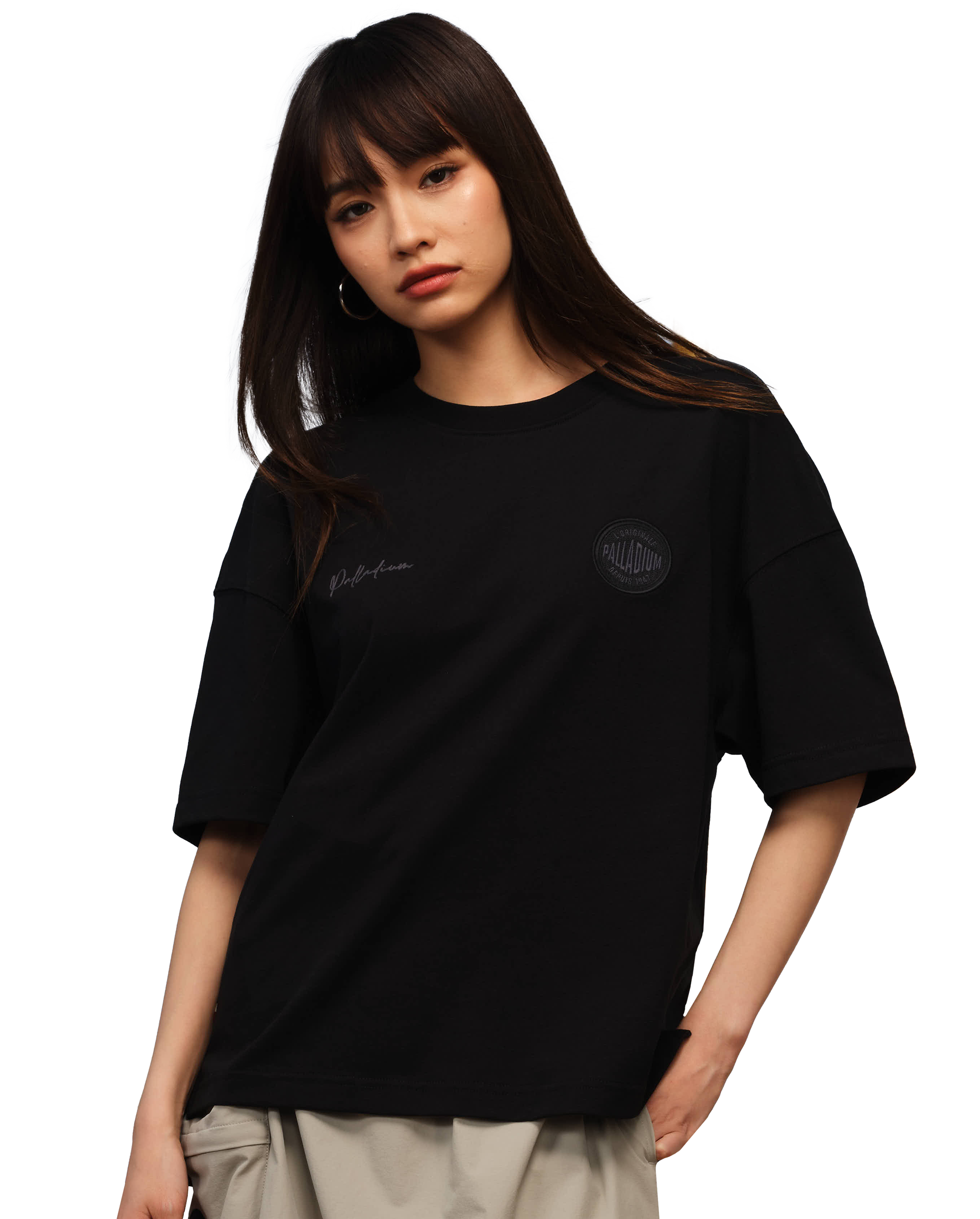 1910471-032 | WOMEN'S PALLADIUM LOGO LOOSE FIT T-SHIRT | TAP SHOE