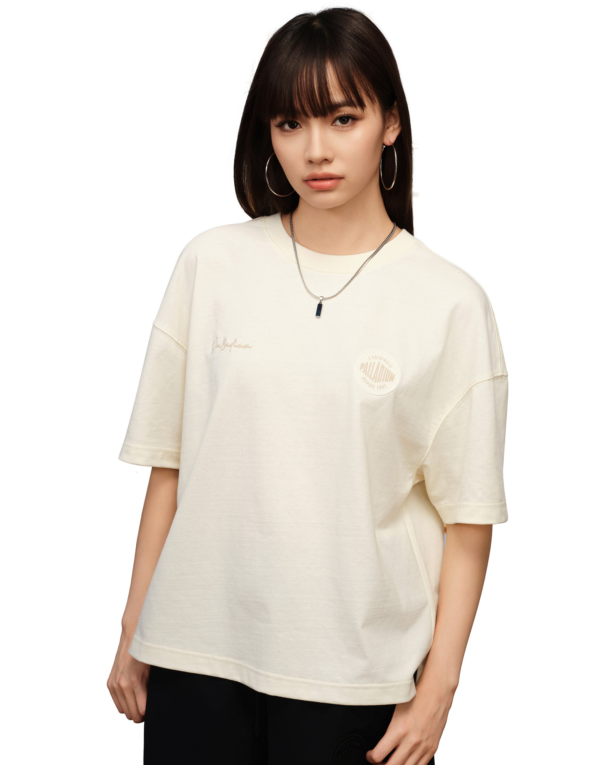 1910471-232 | WOMEN'S PALLADIUM LOGO LOOSE FIT T-SHIRT | VANILLA ICE